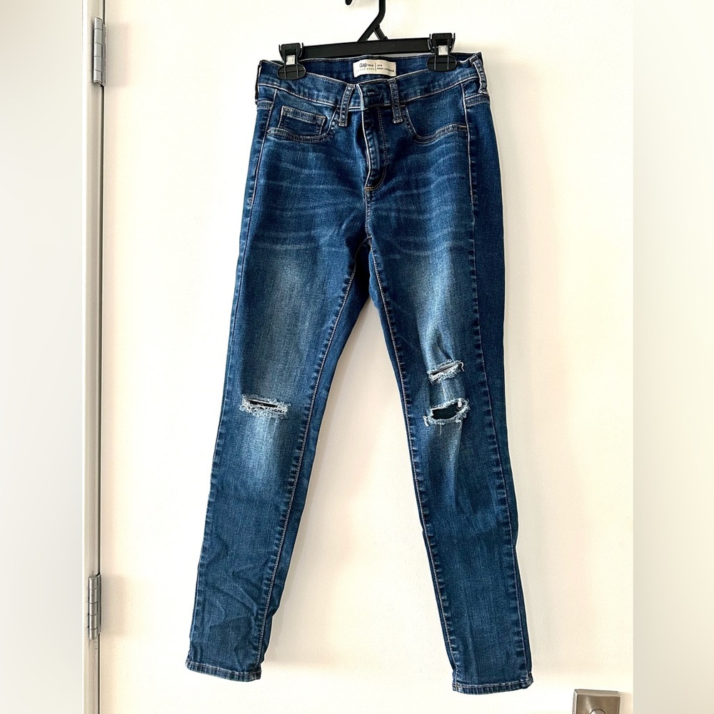 Gap high waisted skinny ripped jeggings